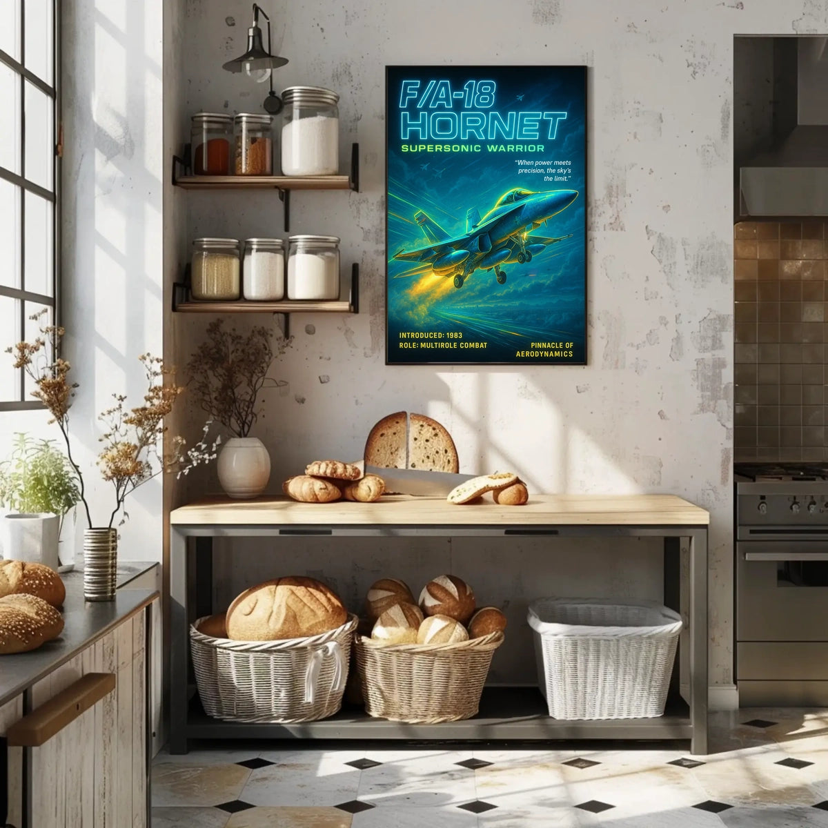 FA-18 Hornet Supersonic Warrior Poster
