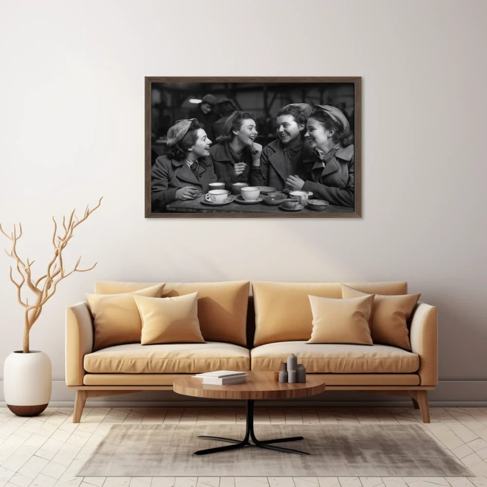 Vintage Café Gathering: Timeless Friendship Poster