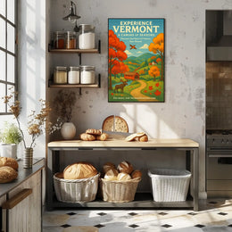 Vermont Scenery Nature Autumn Illustration Poster