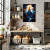 Enchanted Castle Under The Moon Poster