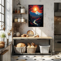 Majestic Mountain Sunset Poster