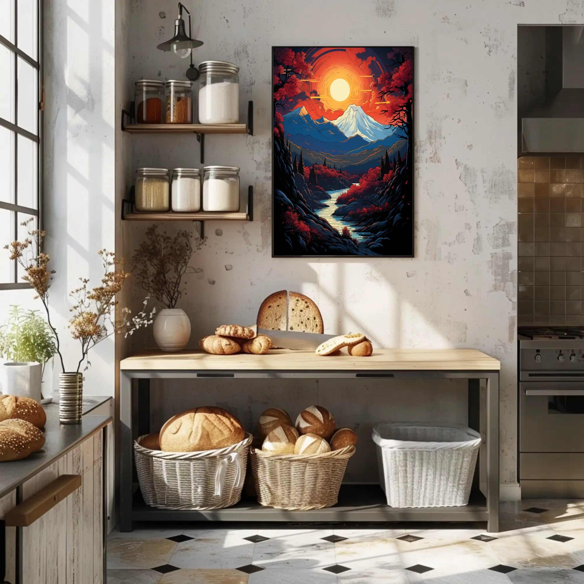 Majestic Mountain Sunset Poster