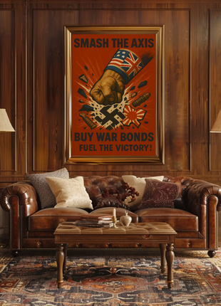 Defeat the Axis, Support the Allies WWII Poster
