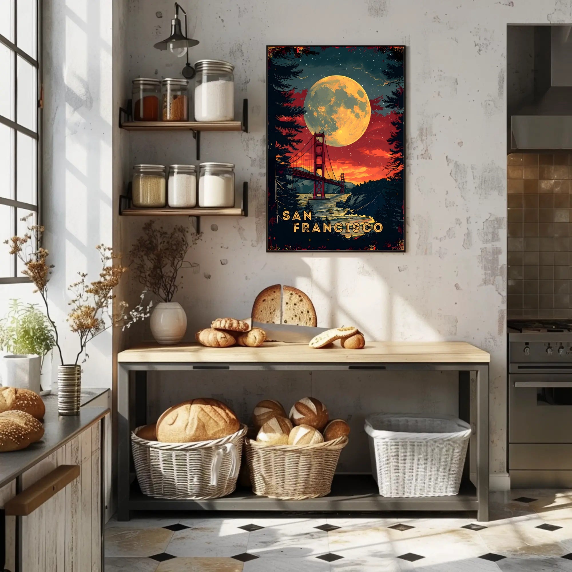Moonlit San Francisco Poster