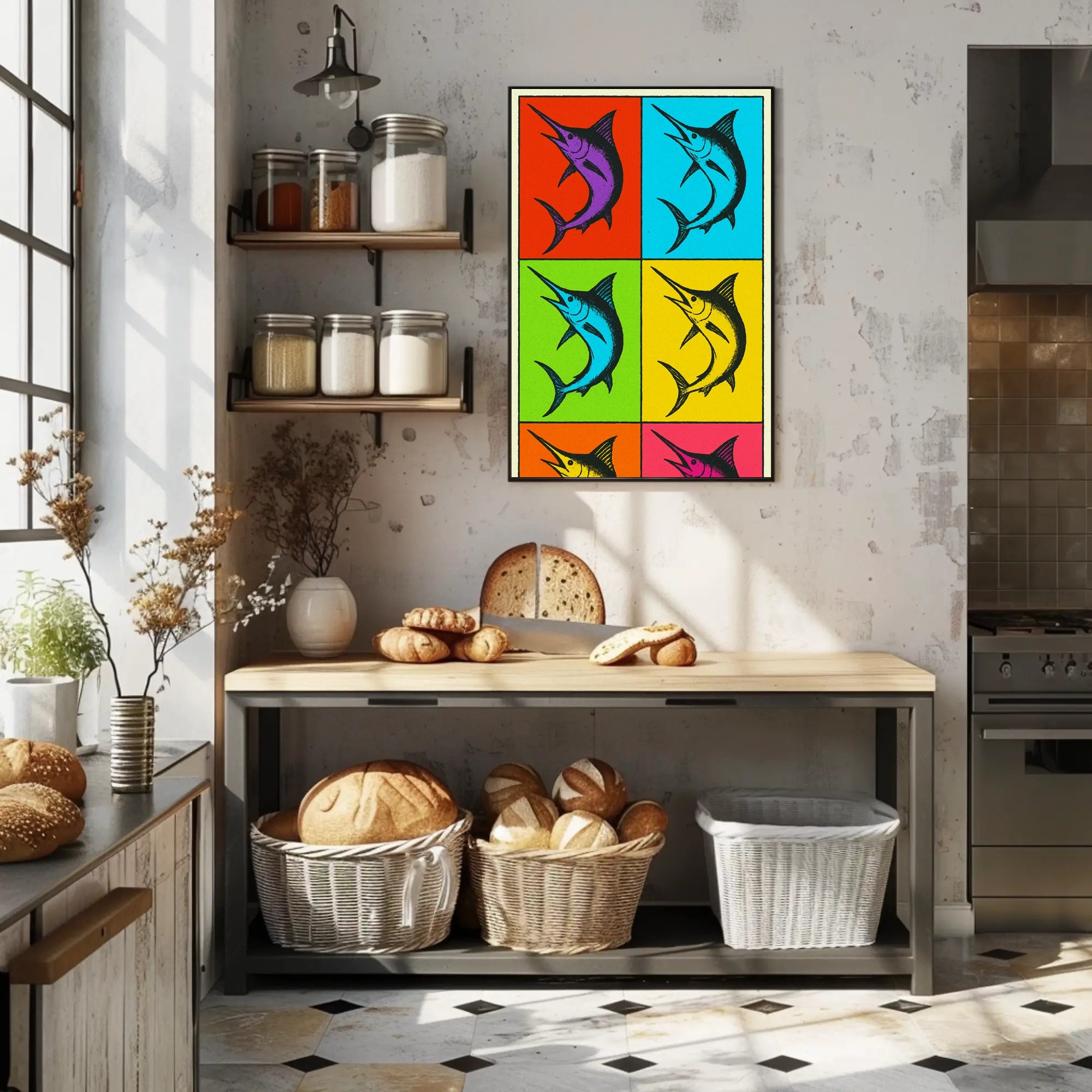 Vibrant Fish Pop Art Poster PosterGoat