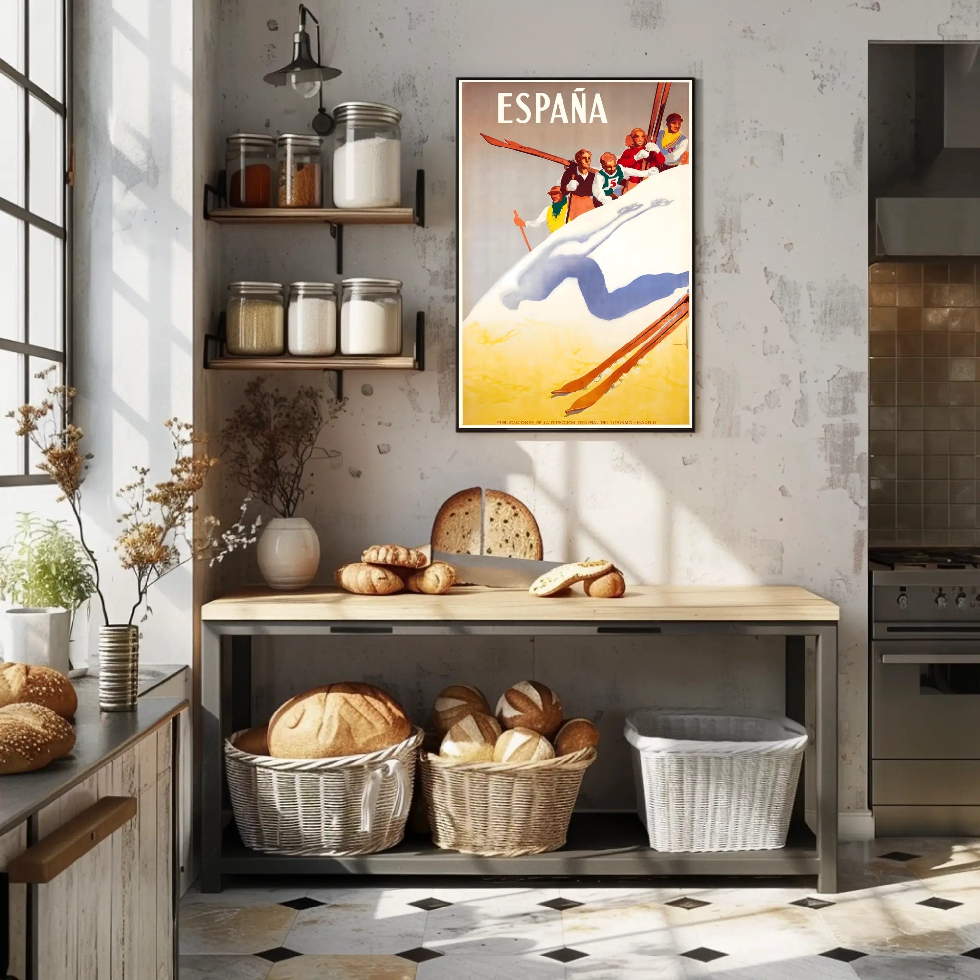 Skiing Adventures in Spain Poster PosterGoat