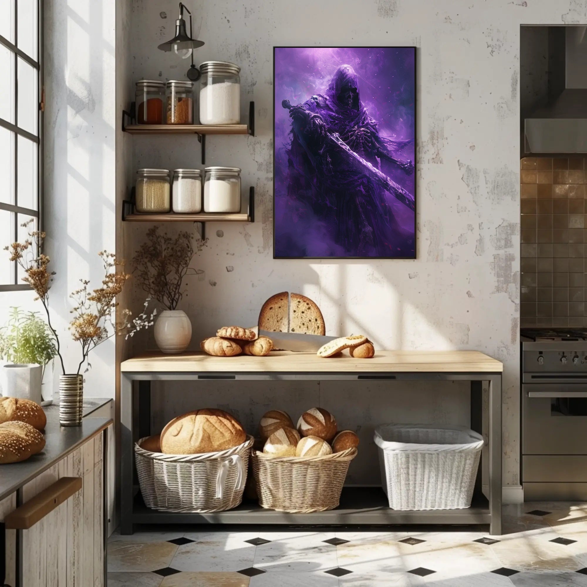 Ethereal Skeletal Knight Unveils Mystical Fantasy Realm Poster PosterGoat
