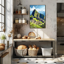 Machu Picchu Adventure: Vibrant Modern Art Poster