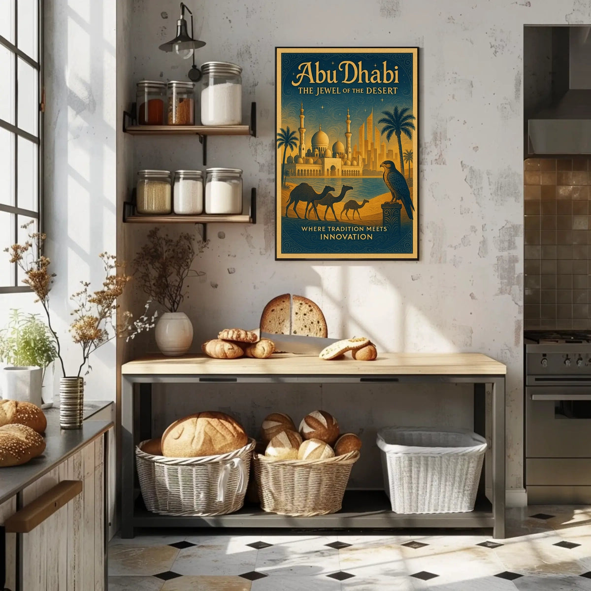 Abu Dhabi Vintage Travel Poster Tradition Meets Innovation
