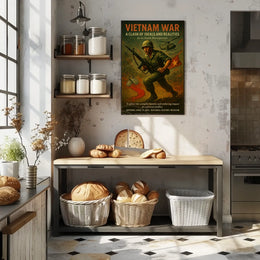 Vietnam War Combat Scene Vintage Cultural or Heritage Poster