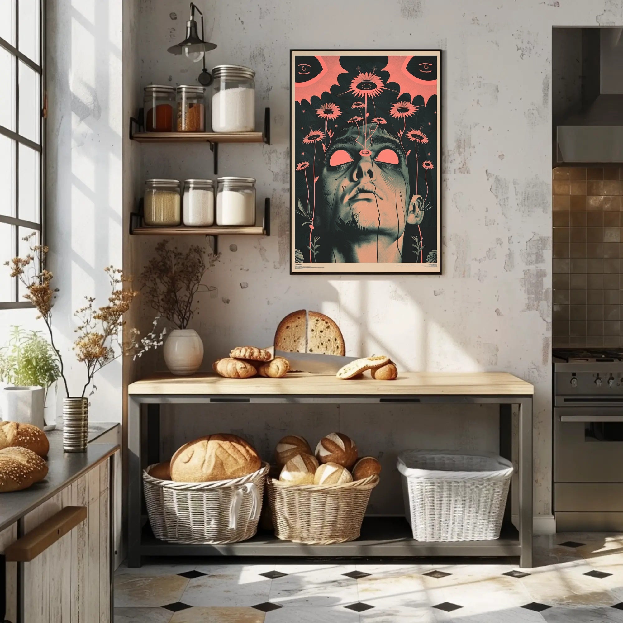 Surreal Floral Vision Art Print Poster for Home Decor PosterGoat