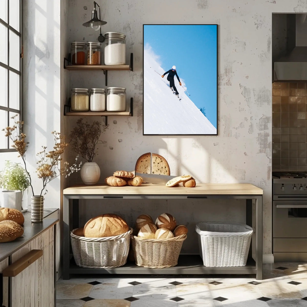 Skiing Adventure Poster
