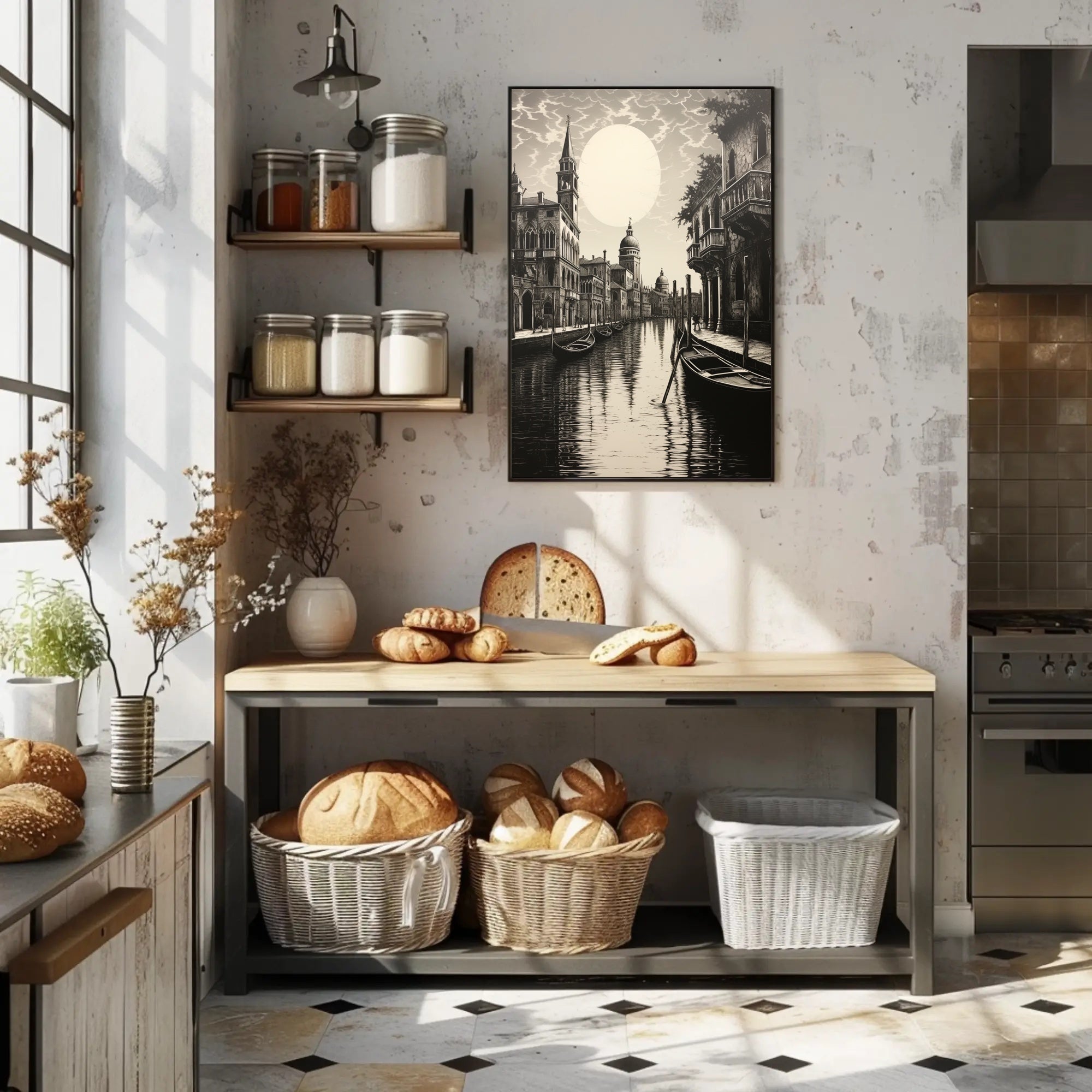 Moonlit Venetian Canal Poster