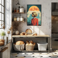 Lunar Portrait Poster Surreal Moon Wall Art Print