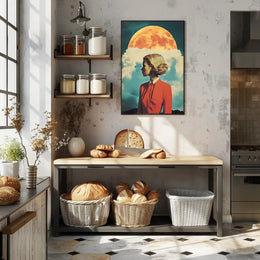 Lunar Portrait Poster Surreal Moon Wall Art Print