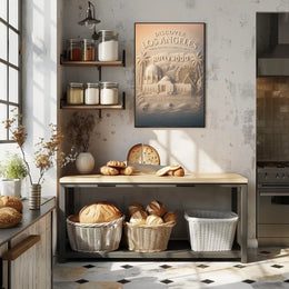 Los Angeles Dreamscape Vintage Landmarks Art Poster
