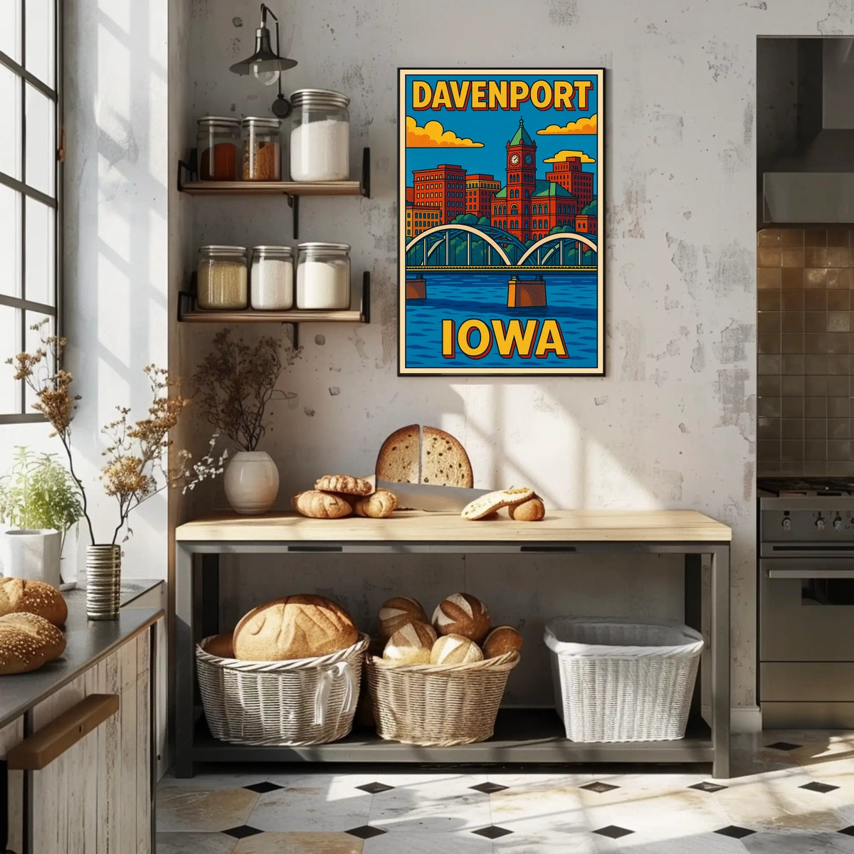 Davenport, Iowa A Vibrant Cityscape Poster