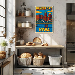 Davenport, Iowa A Vibrant Cityscape Poster
