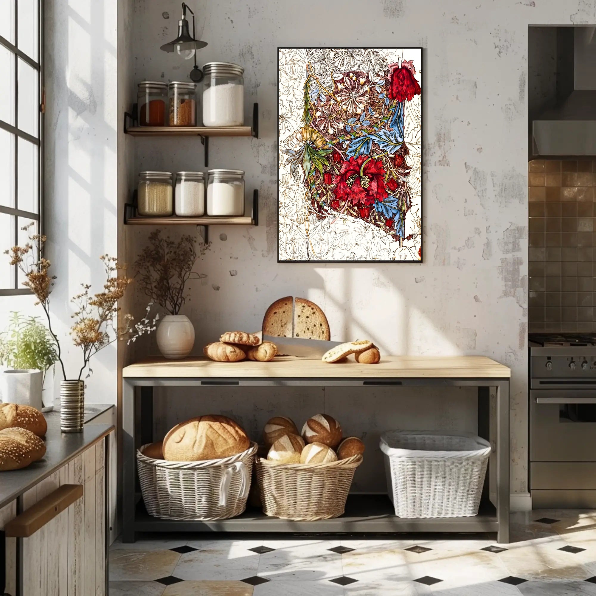 Floral Tapestry Art Poster
