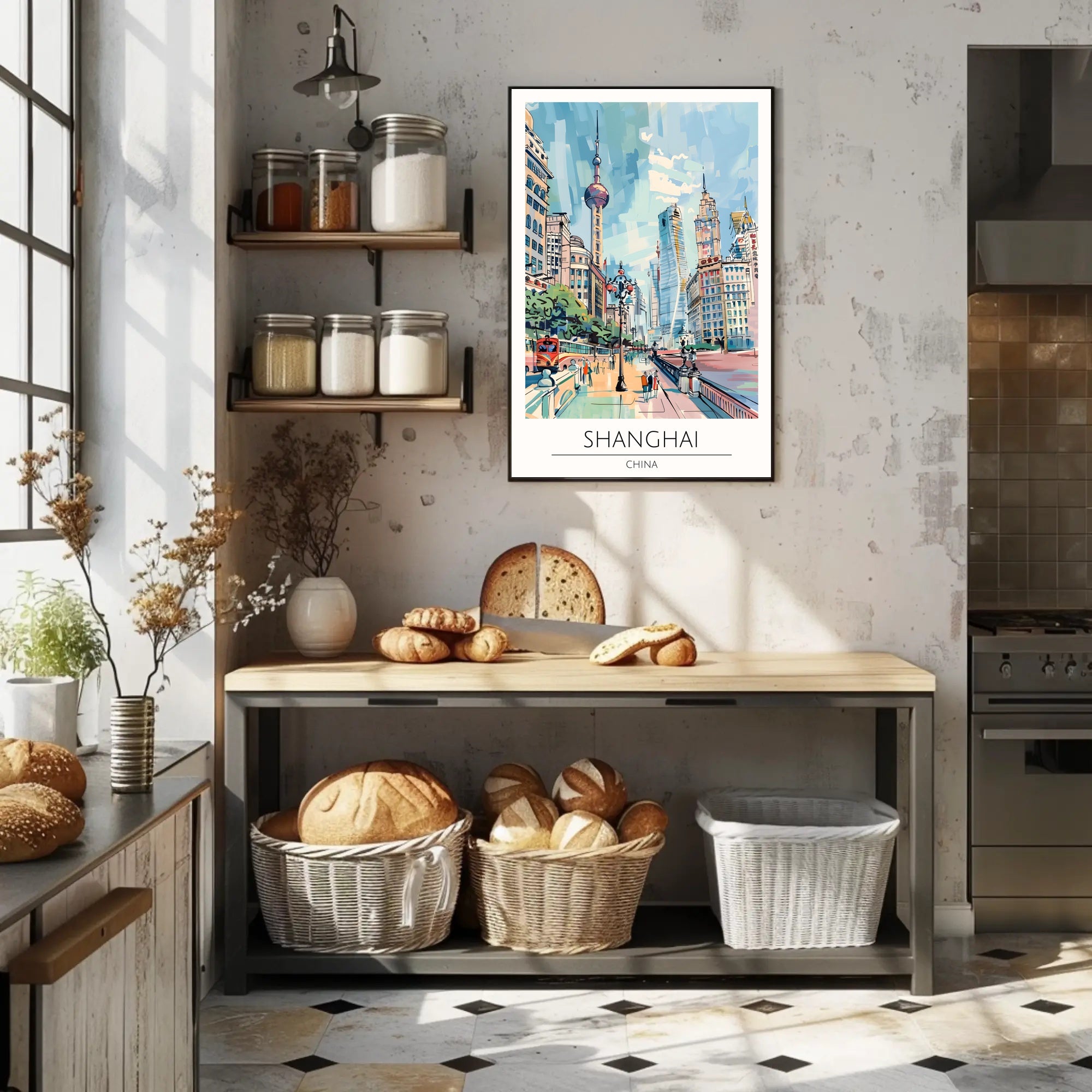 Shanghai Cityscape Poster PosterGoat