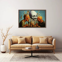 Eerie Scene with Skull and Bottles Abstract or Artistic Poster
