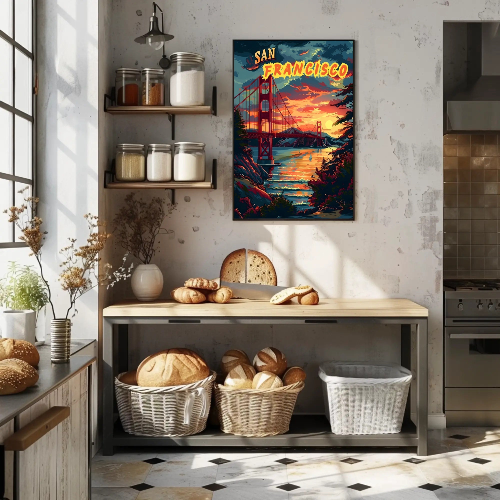 Sunset Over the Golden Gate Poster