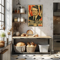 Jimmy Carter 39th President of the United States Layered paper Collage Poster