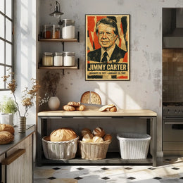 Jimmy Carter 39th President of the United States Layered paper Collage Poster