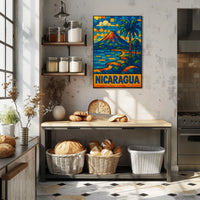 Nicaragua Mosaic Art Poster
