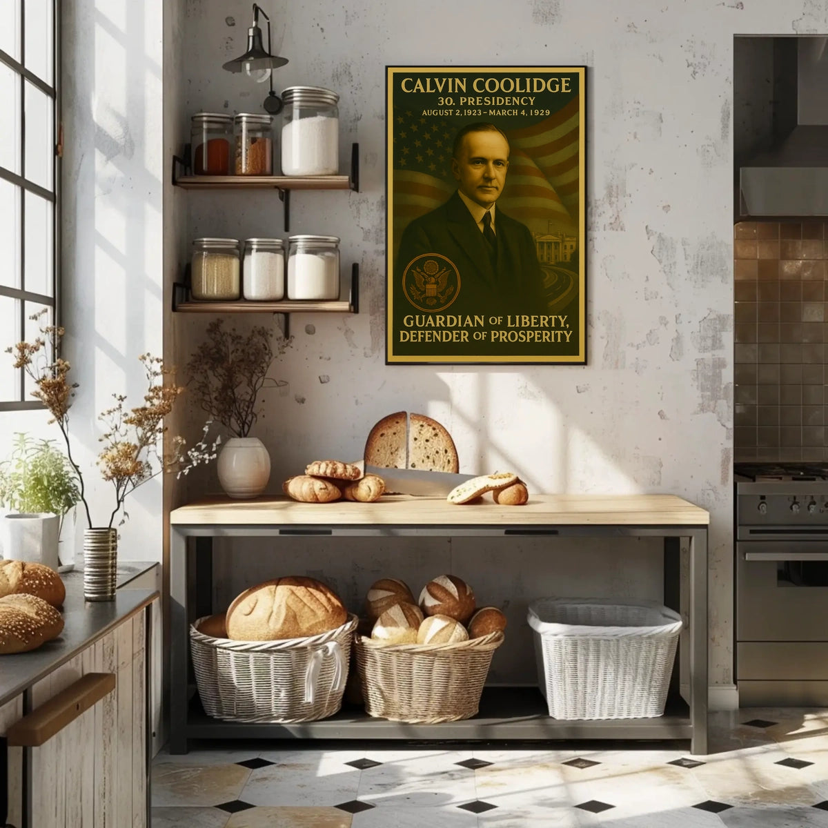 Calvin Coolidge Portrait Guardian of Liberty Historical Poster