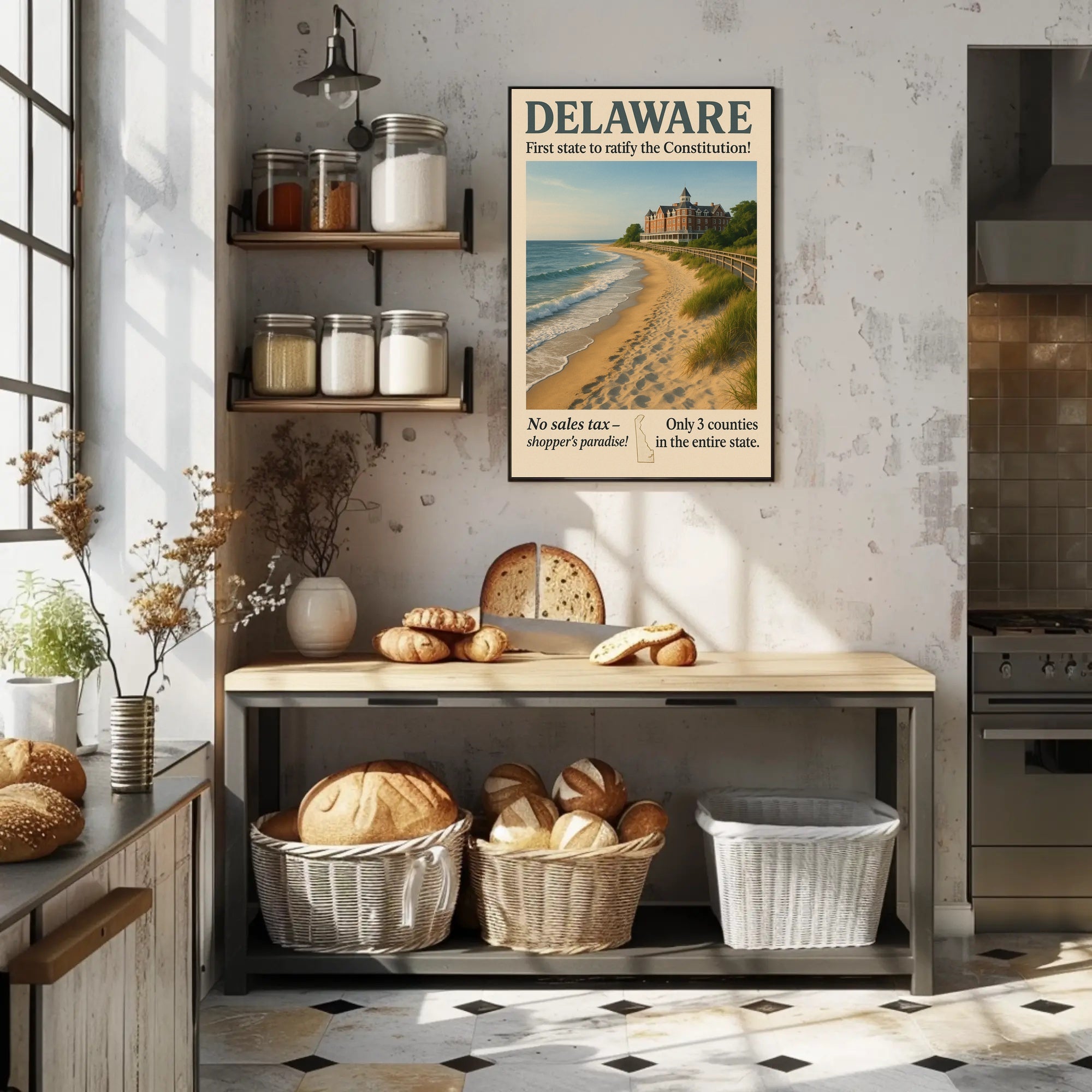 Delaware First State Highlights Wall Art Print PosterGoat
