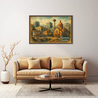 Maseru Cityscape Travel Inspired Digital Painting Poster