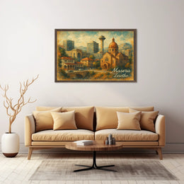 Maseru Cityscape Travel Inspired Digital Painting Poster
