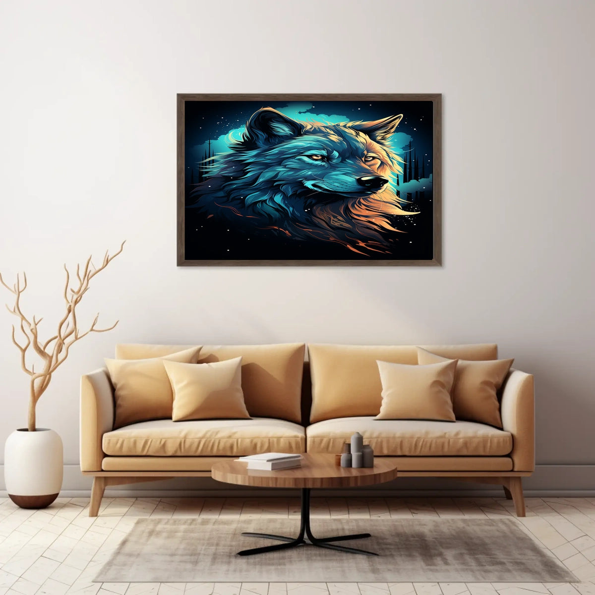 Majestic Wolf In The Night Poster