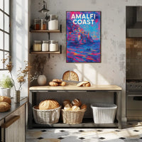 Amalfi Coast Poster Wall Art 18x24 Scenic Coastal Decor