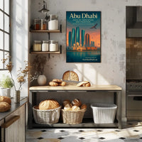 Abu Dhabi Skyline Modernity and Tradition Travel Poster