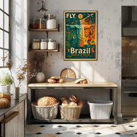 Brazilian Travel Adventure Retro Vibrant Colorful Travel Poster PosterGoat
