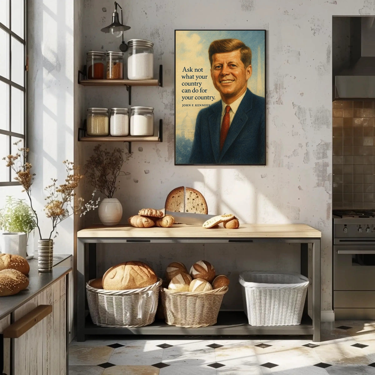 Vintage JFK Poster: Patriotic Inspiration and Civic Duty