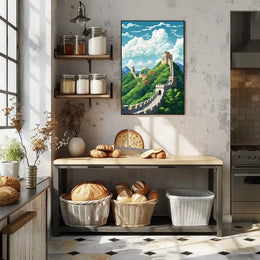 Great Wall of China Artistic Travel Poster
