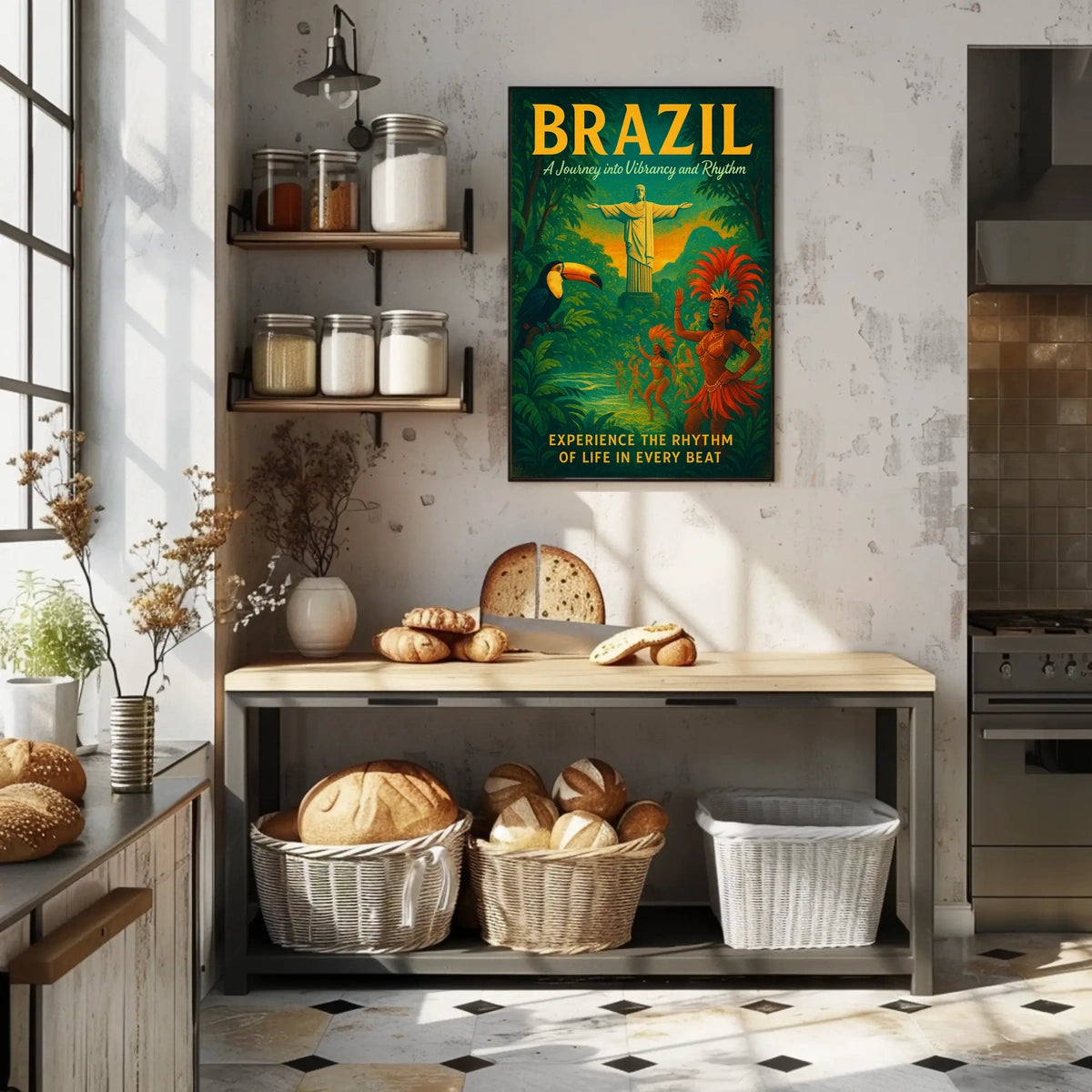 Brazilian Culture Dancers Lush Greenery Poster