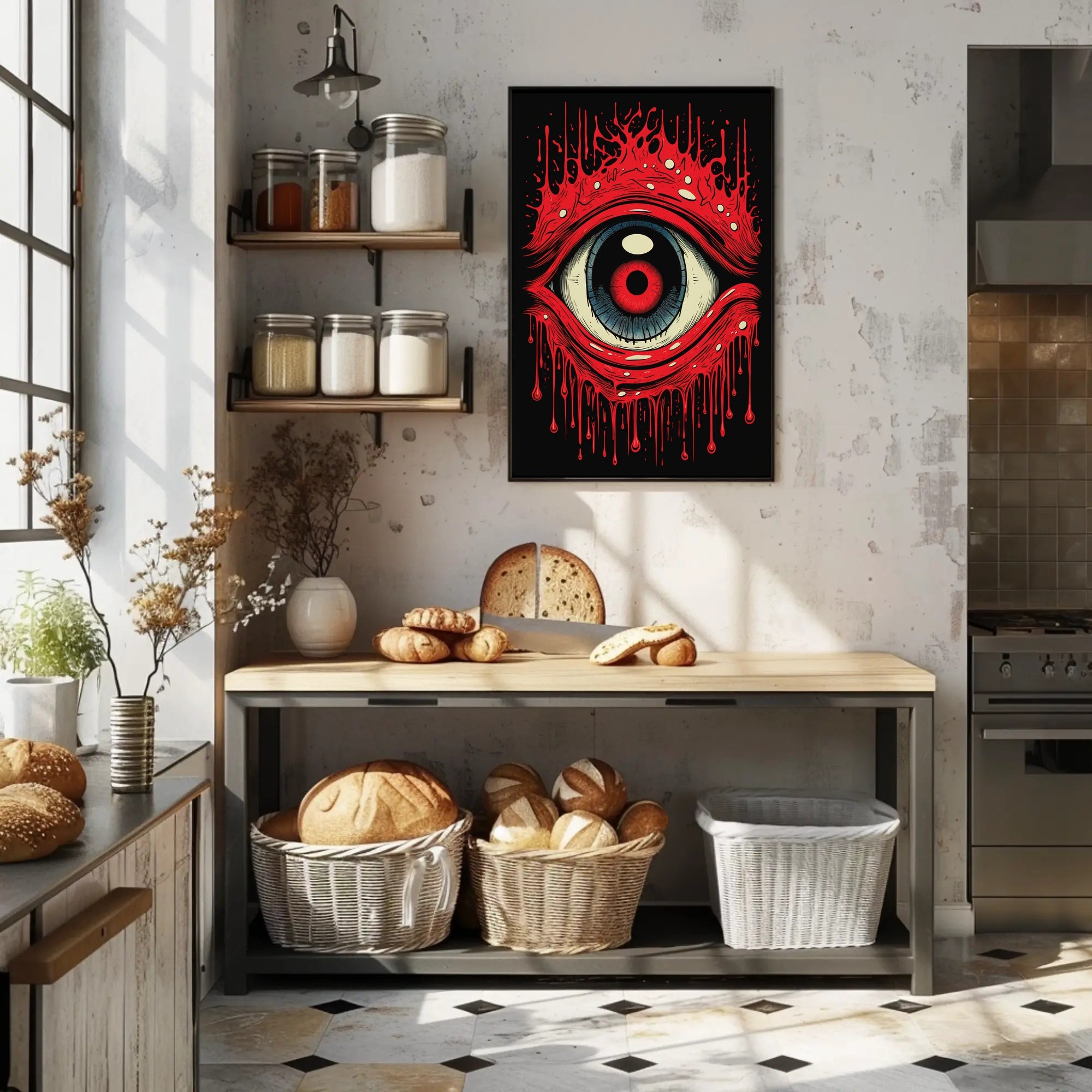 Bold Surreal Eye Pop Art Print - Artistic Poster