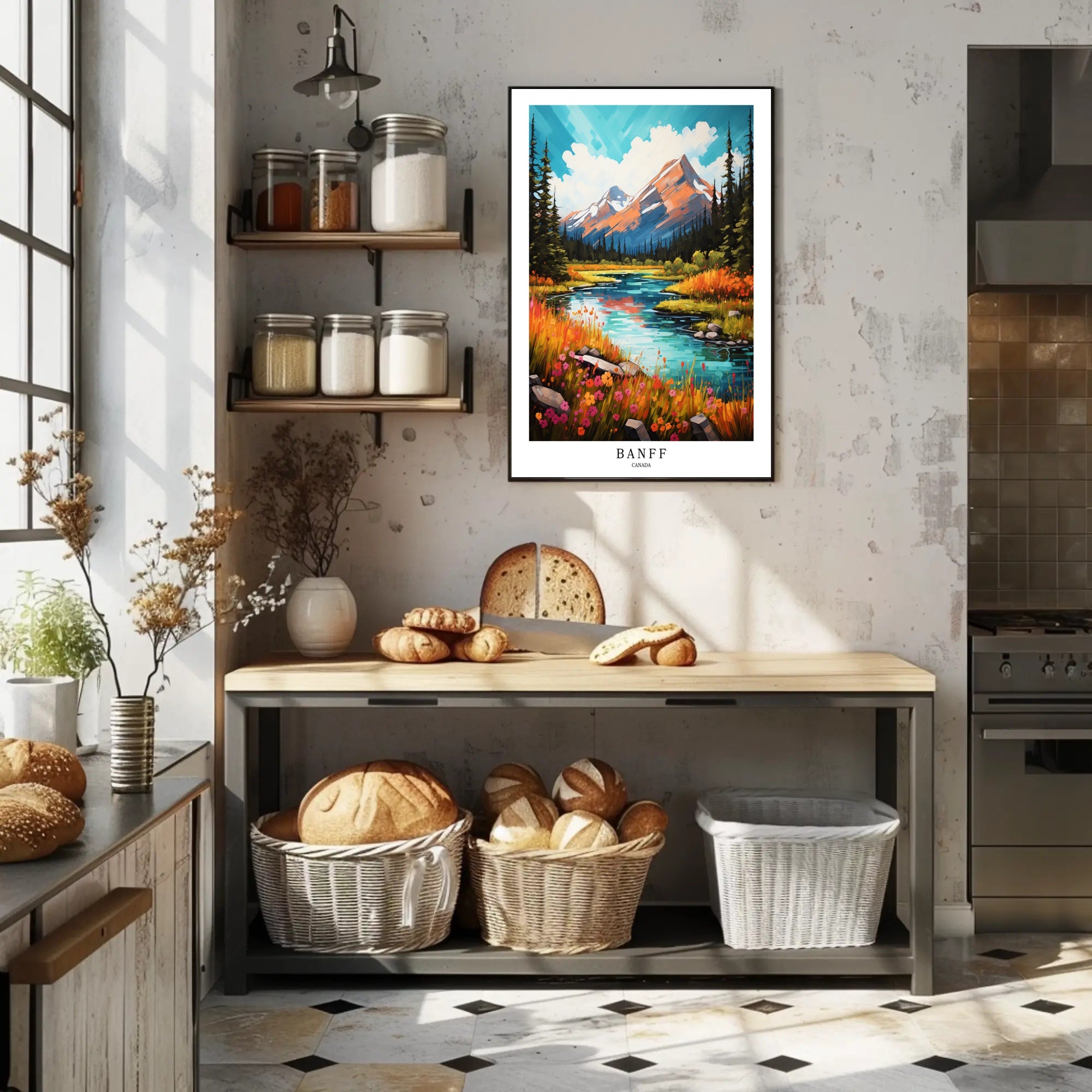 Banff Scenic Landscape Modern National Park Poster PosterGoat