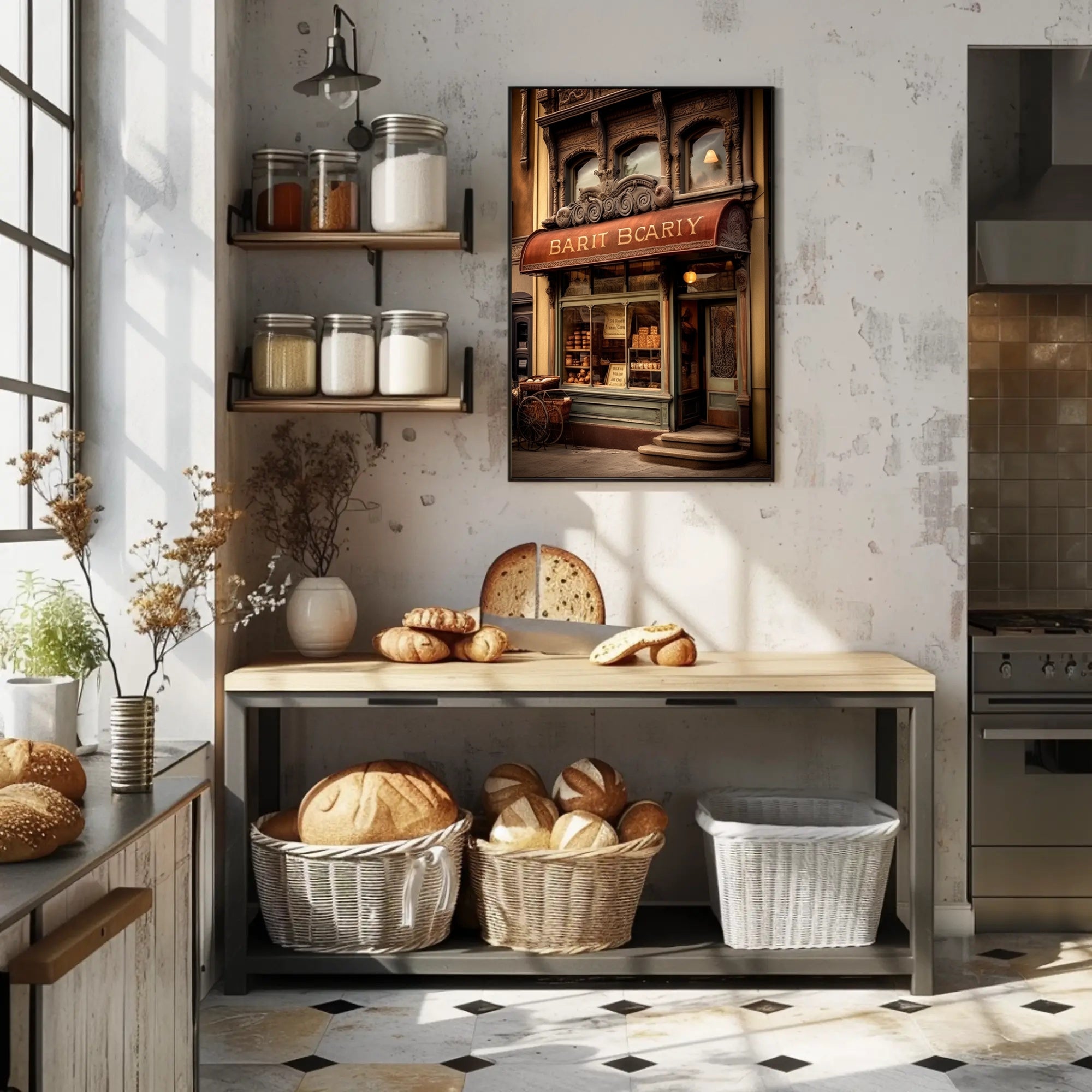 Vintage Bakery Storefront Poster