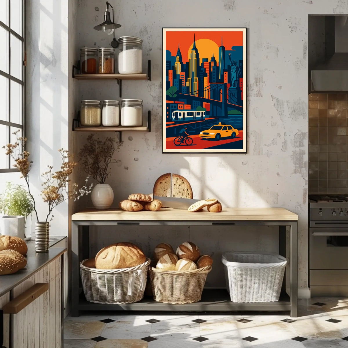 Urban Symphony Cityscape Poster Vibrant Sunset City Living