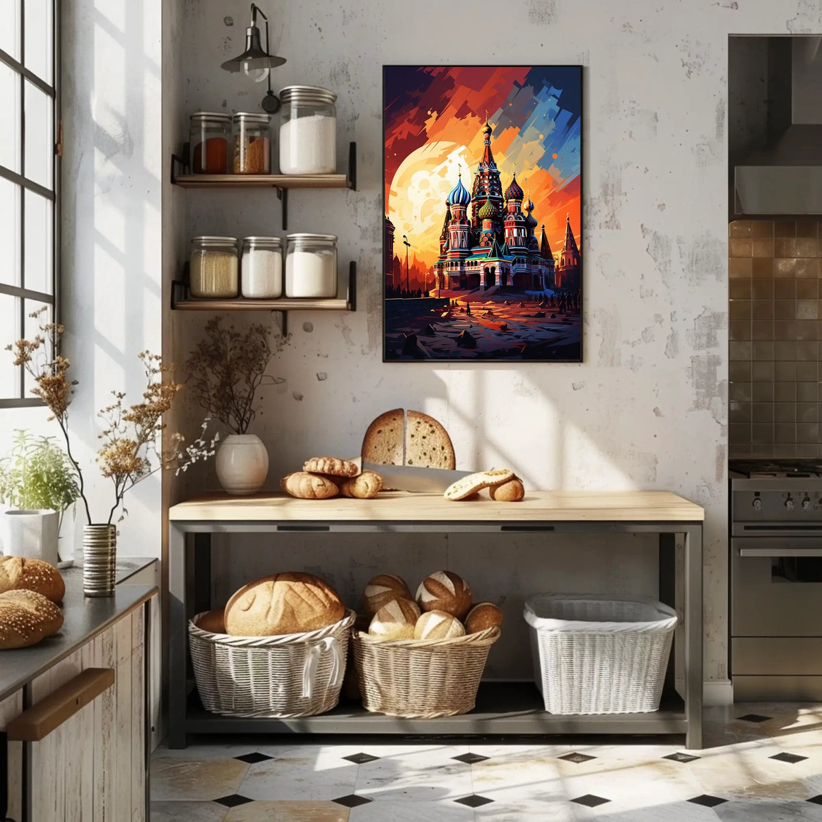 Vibrant St. Basil's Cathedral Travel Art Poster