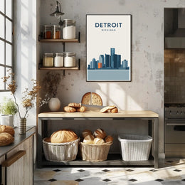 Detroit Skyline Poster PosterGoat