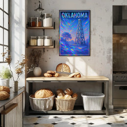 Oklahoma Oil Derrick Poster