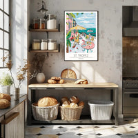 St. Tropez Sunlit Terrace Poster PosterGoat