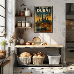 Dubai Skyline Poster Jewel of the Emirates for Home Decor