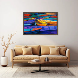 Vibrant Boats Poster